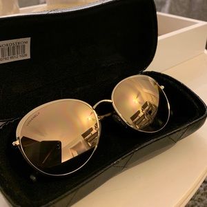 Chanel Gold Mirror Sunglasses